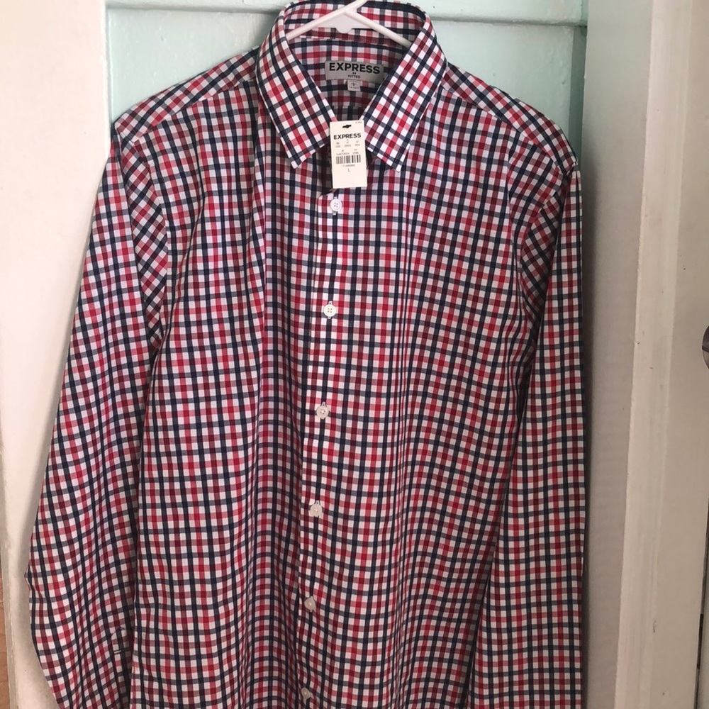 Express NWT men long sleeve shirt fitted L